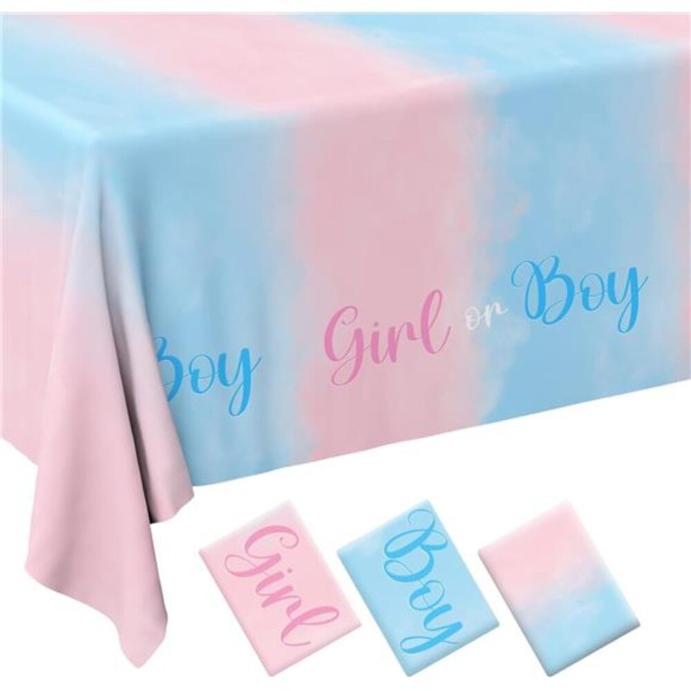 Gender Reveal PartySupplies Disposable Tablecloth Plastic Waterproof Table Cover